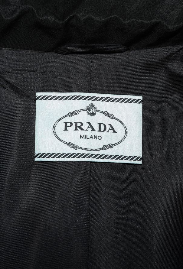 Prada Bicolor Trim Silk Coat - 5