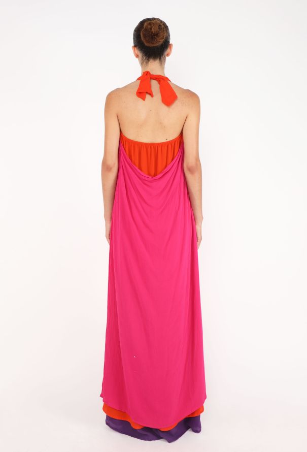 Gianni Versace Layered Silk Halter Dress, 1980s - 5