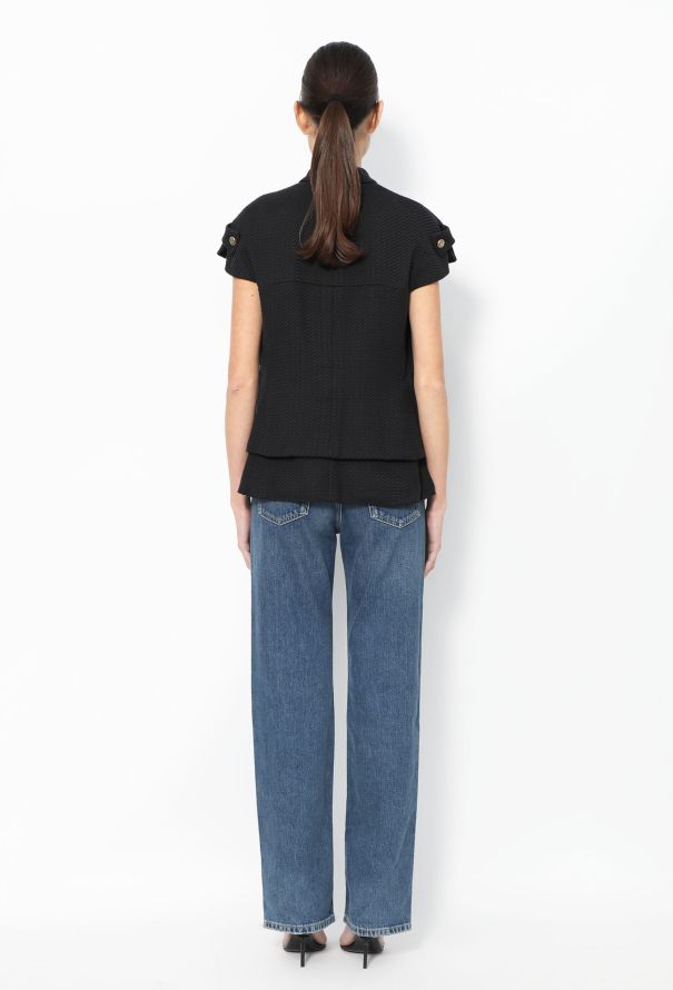 Chanel 2007 Embossed 'CC' Tweed Vest - 4