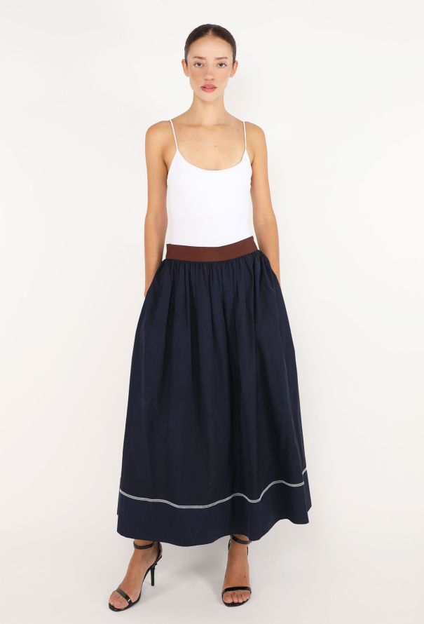 Marni Flared Cotton Belted Skirt - 1