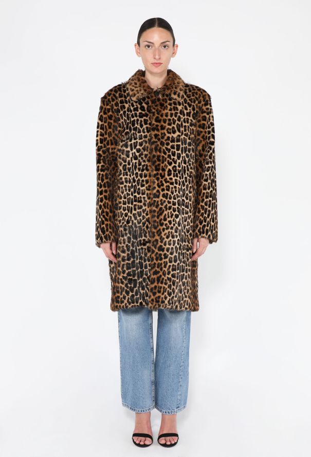 Saint Laurent Cheetah Print Fur-Effect Peacoat, 2025 - 3