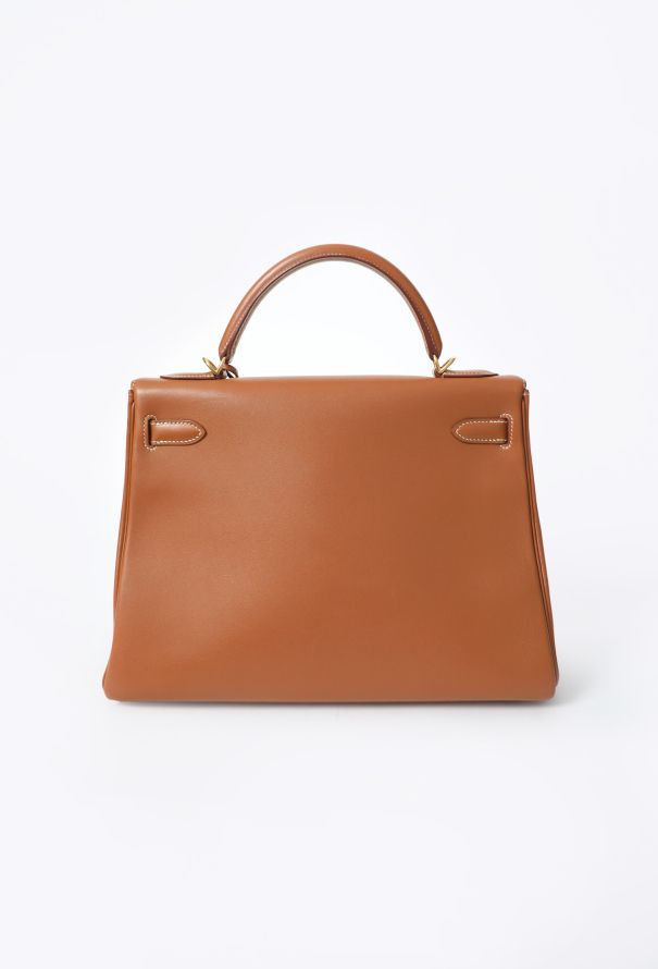 Hermès Rare Vintage Gold Chamonix Kelly Retourné 32 - 8