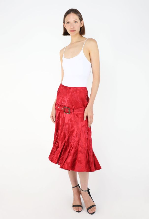 John Galliano 2002 Drop-Waist Jacquard Skirt - 4