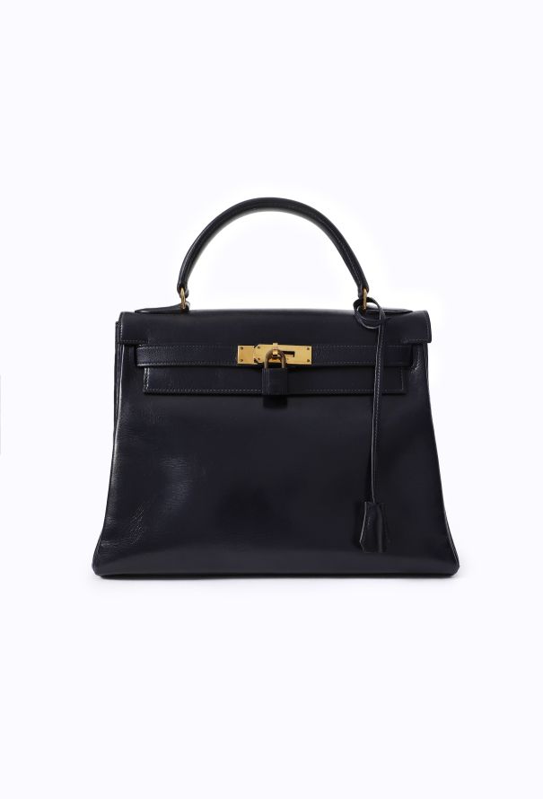 Hermès Vintage Navy Box Kelly Retourné 28, 1969 - 1