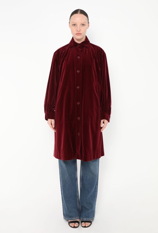 Saint Laurent Rare 1974 Ruched Velvet Coat - 1