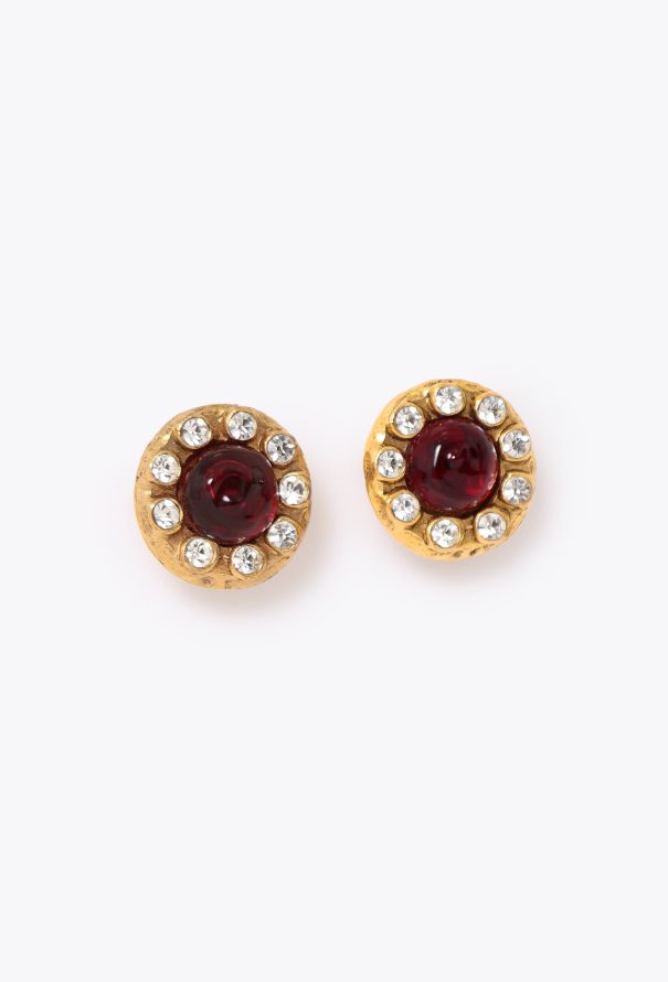Chanel '80s Gripoix Strass Clip Earrings - 2
