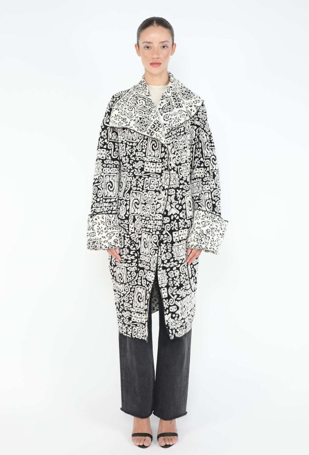 Céline S/S 2014 Jacquard Shawl Coat - 1