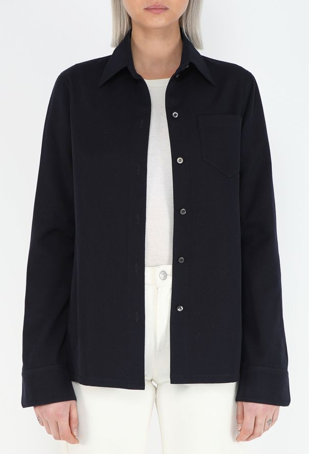 Prada Classic Twill Navy Overshirt - 2