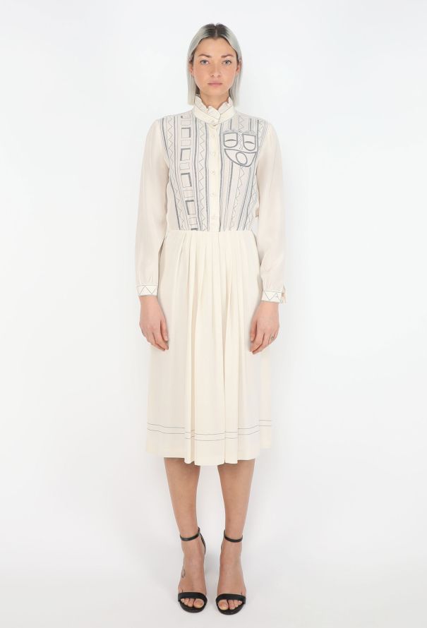 Louis Féraud 1993 Printed Silk Dress - 2