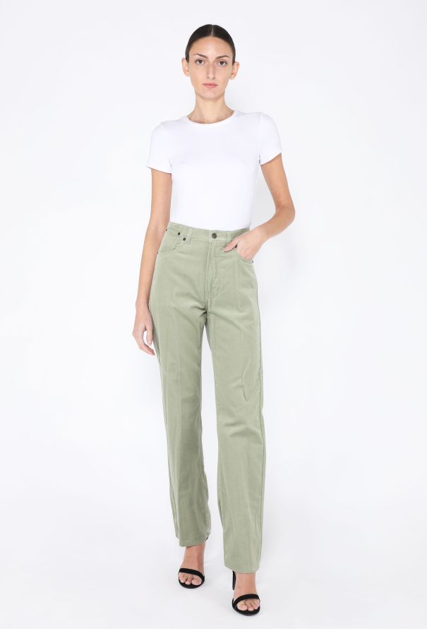 Dries Van Noten 2023 Velvet Straight Leg Trousers - 2