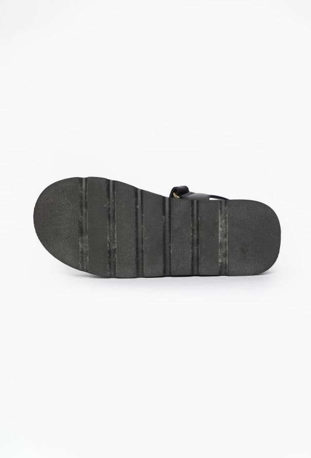 Chanel Quilted Leather 'CC' Sandals, 2022 - 5