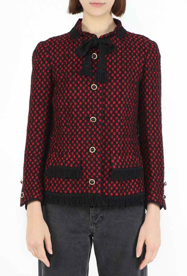 Chanel Haute Couture 1960s Tweed Lavallière Jacket - 1