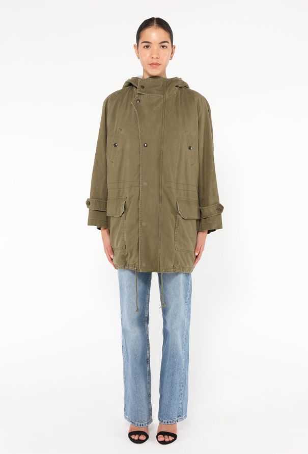 Saint Laurent 2015 Hooded Shearling Lined Parka - 2