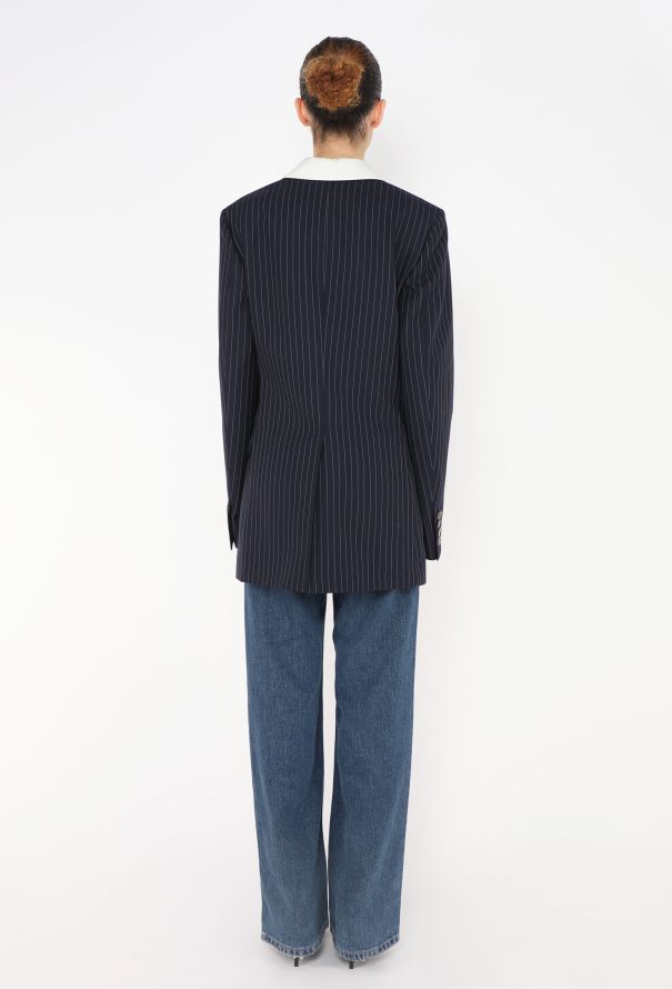 Loewe F/W 2019 Pinstripe Asymmetrical Blazer - 5