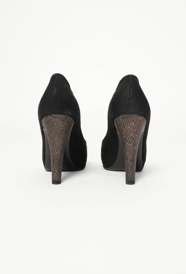Chanel Textured Leather 'CC' Pumps - 5 Chanel Textured Leather 'CC' Pumps - 5