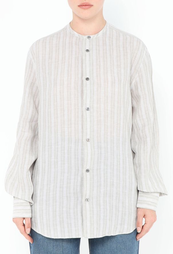 Hermès '90s Striped Linen Tunic Top - 1