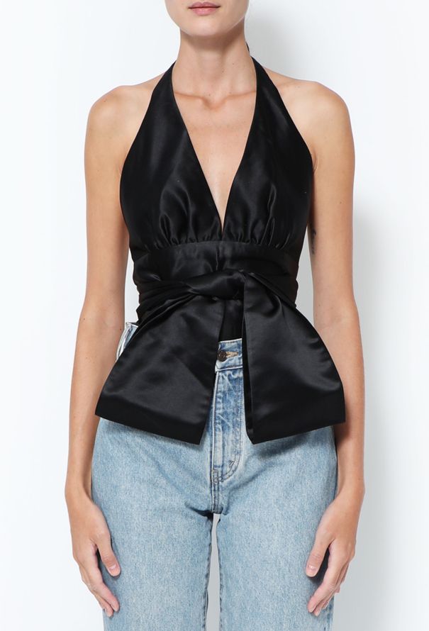 Halston '70s Silk Wrap Halter Top - 1