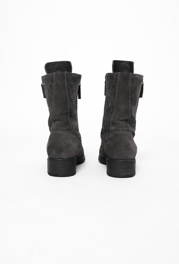 Chanel Suede 'CC' Combat Boots - 5 Chanel Suede 'CC' Combat Boots - 5