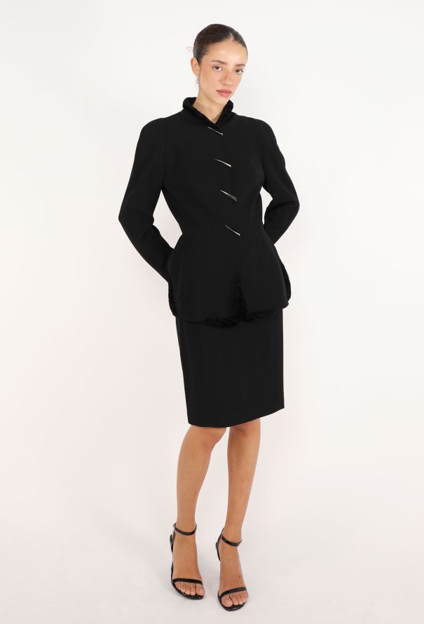 Thierry Mugler Cinched Chenille Trim Ensemble, 1997 - 6