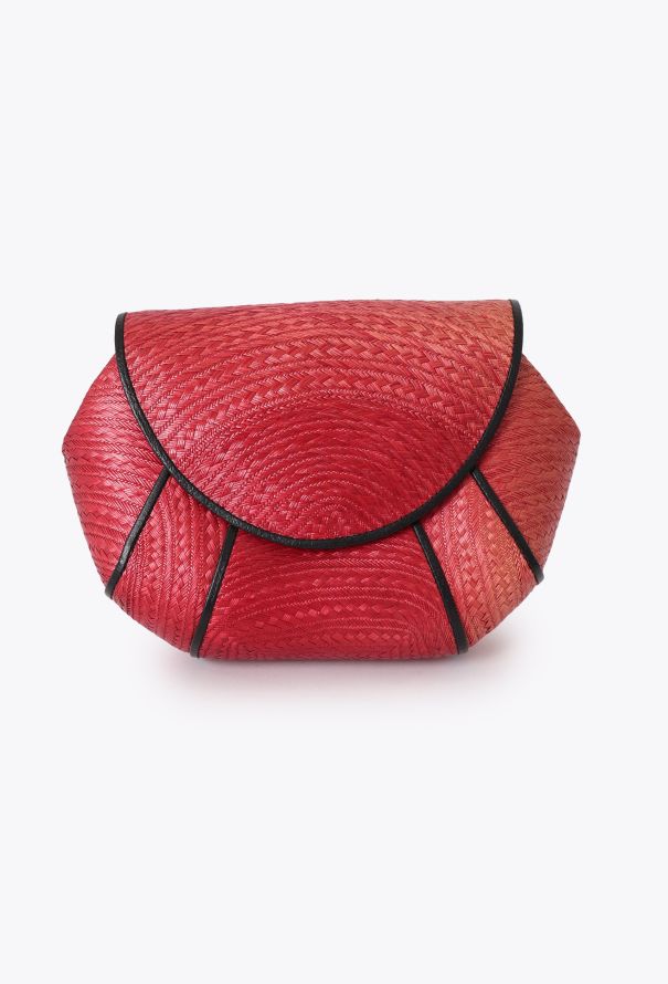 Saint Laurent Vintage Red Raffia Bag - 2