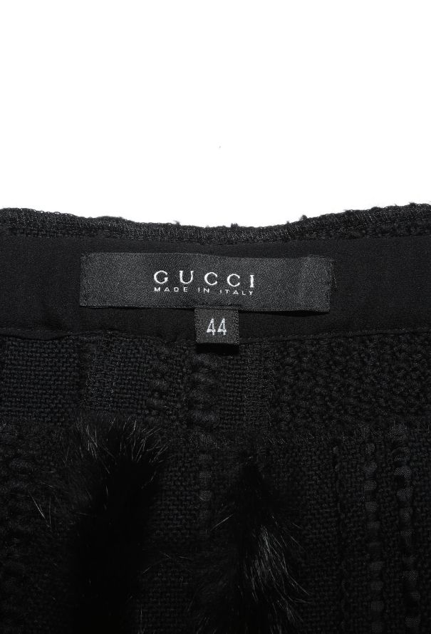 Gucci F/W 2002 Textured Fringed Skirt - 5