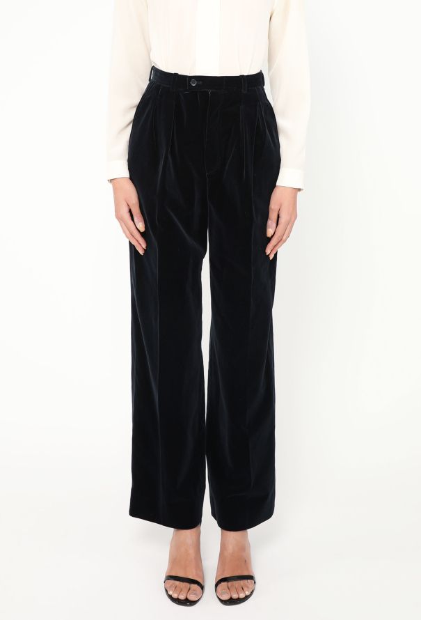 Saint Laurent '70s Straight-Leg Velvet Trousers - 3 Saint Laurent '70s Straight-Leg Velvet Trousers - 3