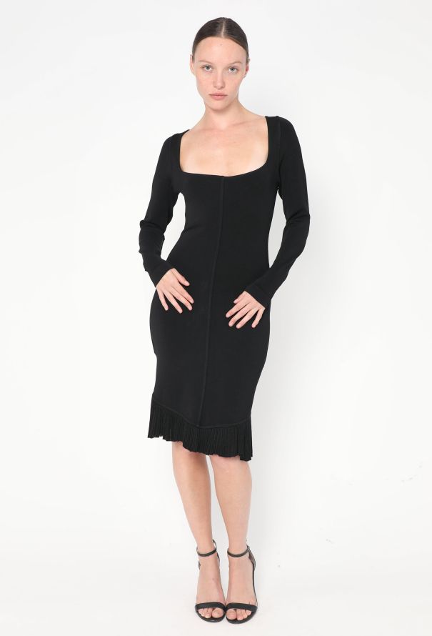 Alaïa S/S 1990 Bodycon Pleated Hem Dress - 4 Alaïa S/S 1990 Bodycon Pleated Hem Dress - 4