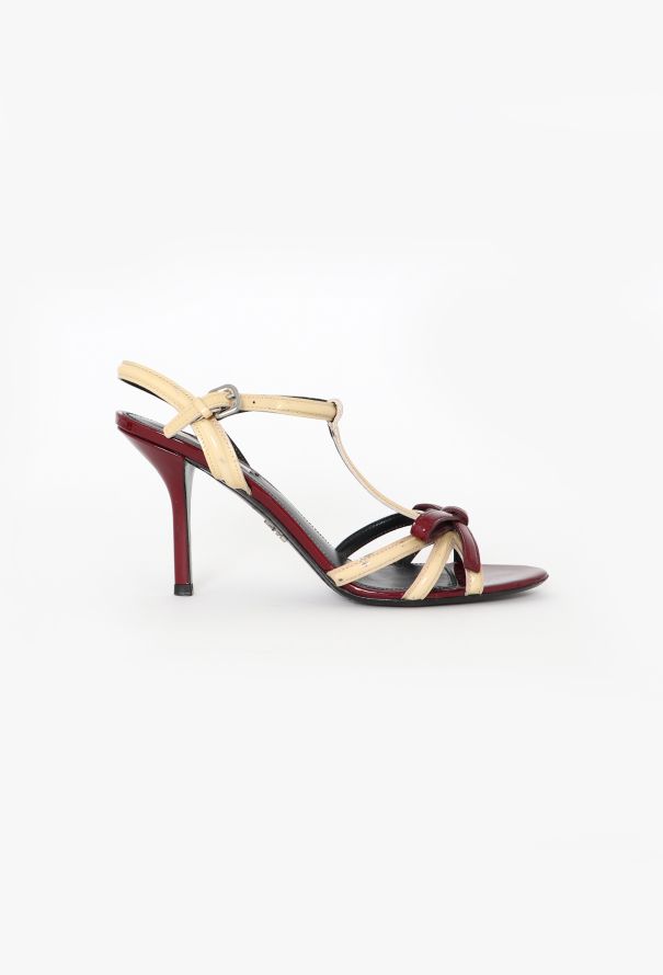 Prada Early 2000s Patent Strap Sandals - 1