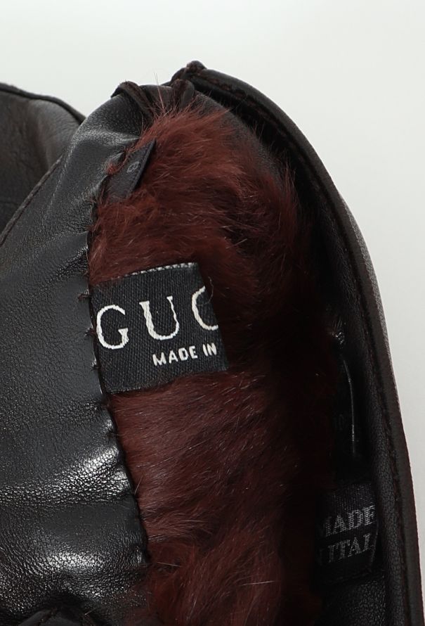 Gucci Rabbit Fur-Lined Leather Gloves - 5 Gucci Rabbit Fur-Lined Leather Gloves - 5