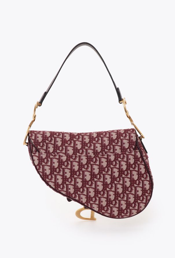 Dior Oblique Medium Red Saddle Bag - 4