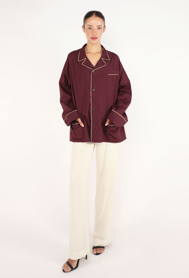 Prada Piped Cotton Pyjama Top, F/W 2025 - 5