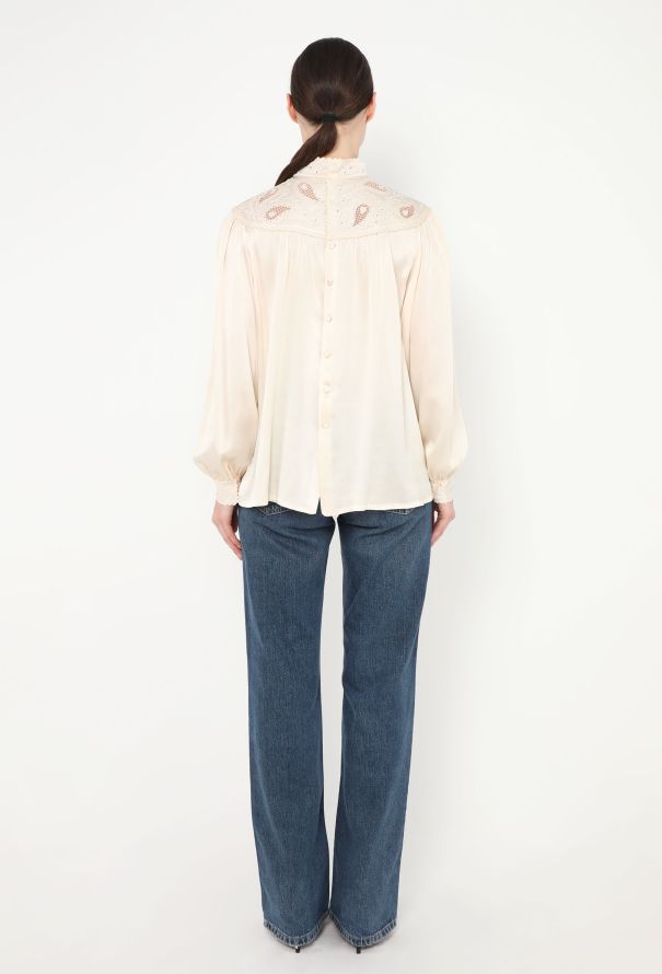 Hanae Mori '80s Embroidered Silk Blouse - 5 Hanae Mori '80s Embroidered Silk Blouse - 5