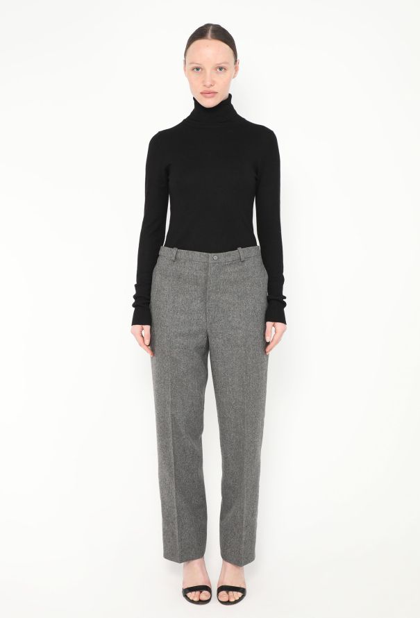 Saint Laurent '70s Felted Straight-Leg Trousers - 1