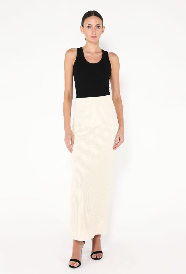 Toteme 2024 Bouclé Ribbed Maxi Skirt - 1