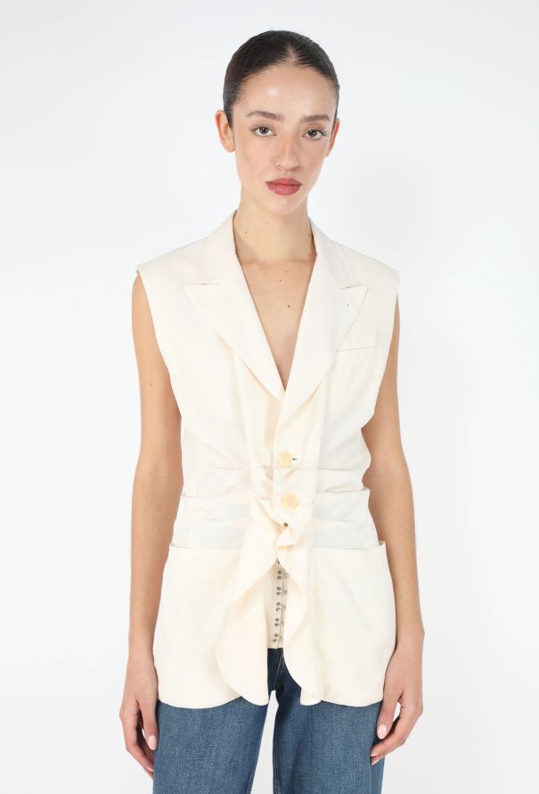 Jean Paul Gaultier 2005 Corset Ruffled Silk Blazer - 2