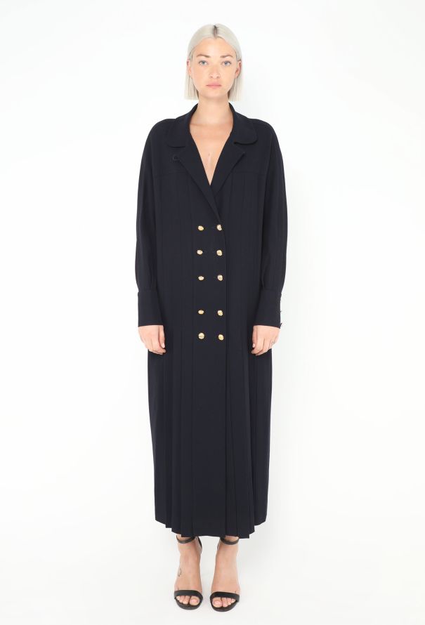 Chanel 1985 Pleated 'CC' Button Dress - 1