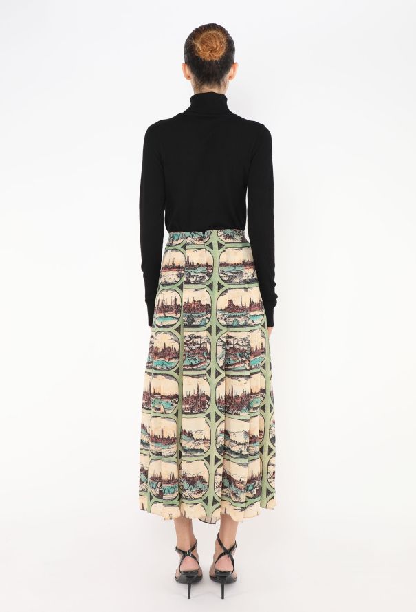 Gucci F/W 2016 Venetian Silk Skirt - 5
