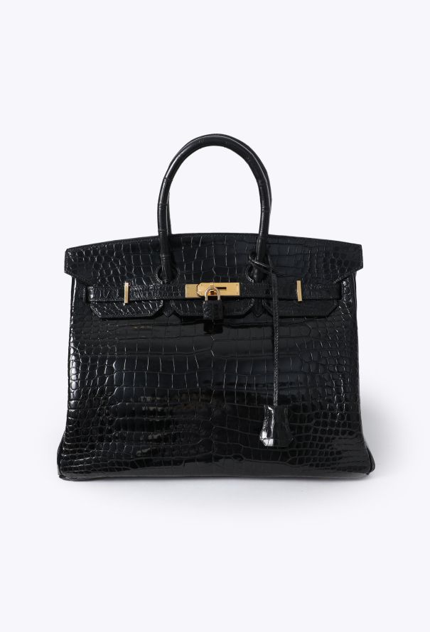 Hermès Exceptional Black Porosus Birkin 35 - 1