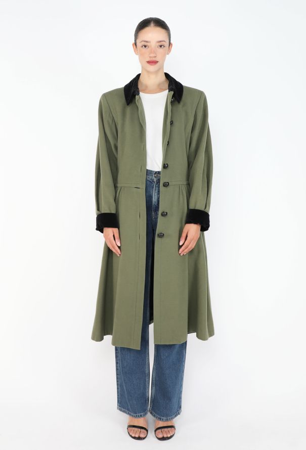 Saint Laurent Vintage Russian Velvet Trim Coat - 4