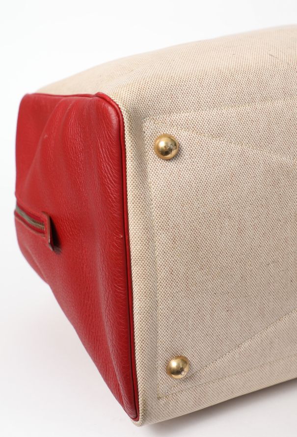 Hermès Vintage Toile H & Taurillon Clémence Victoria 50 - 11