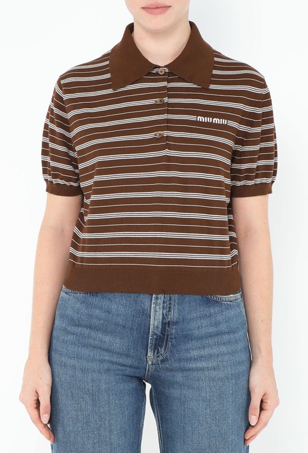 Miu Miu 2024 Striped Cotton Polo - 1