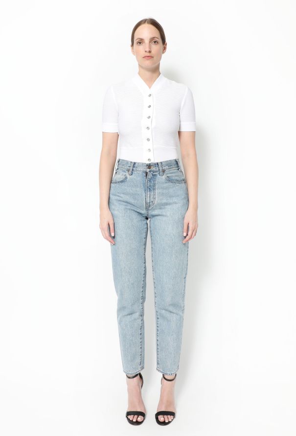 Chanel 1998 Cotton Ribbed Knit Top - 2