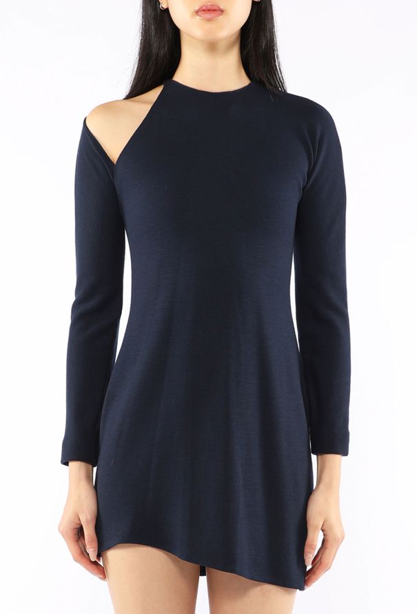 Geoffrey Beene Asymmetrical Knit Cut-Out Dress, 1990 - 3