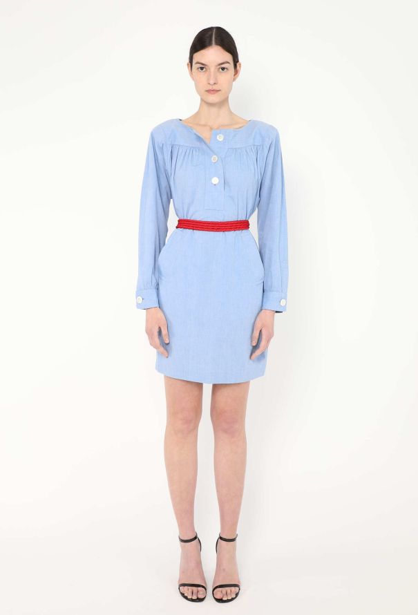 Saint Laurent '70s Ruched Cotton Smock Dress - 3 Saint Laurent '70s Ruched Cotton Smock Dress - 3