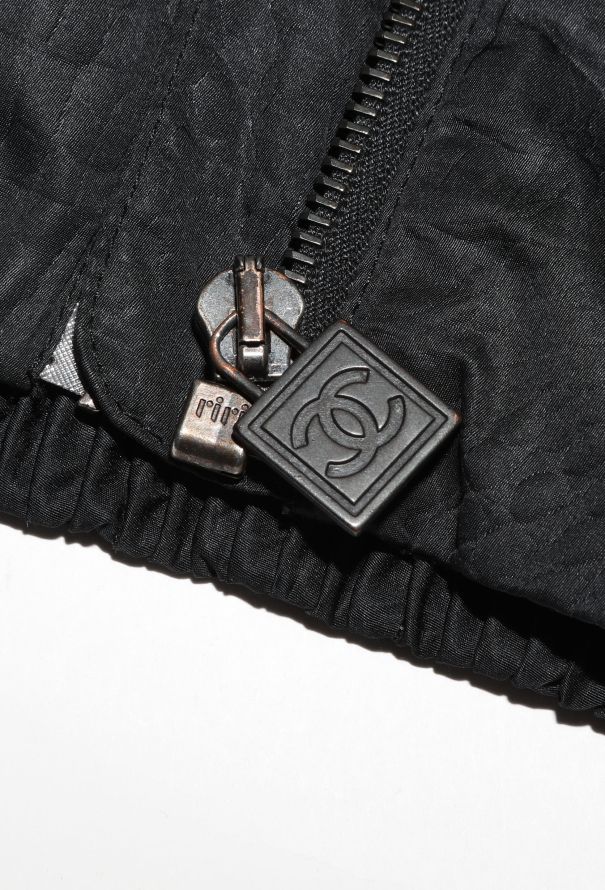 Chanel Embossed Nylon Bomber Jacket - 7 Chanel Embossed Nylon Bomber Jacket - 7