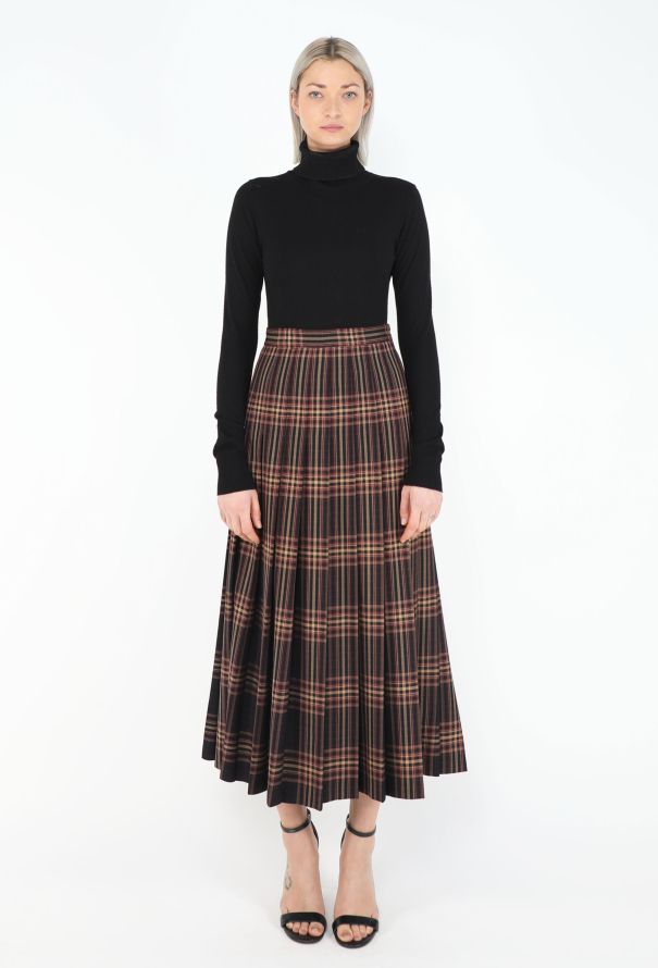 Gucci Resort 2019 Tartan Pleated Skirt - 1
