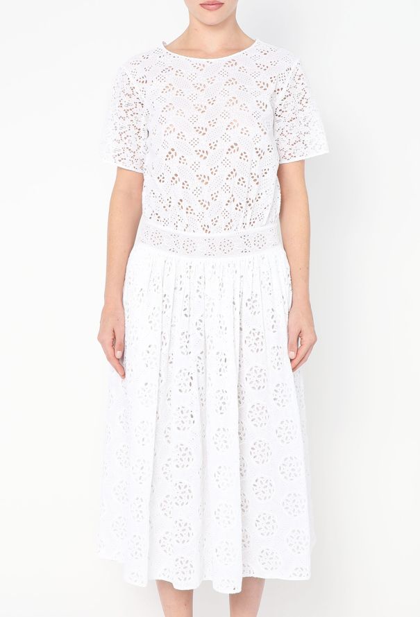 Valentino Floral Cotton Eyelet Dress - 4 Valentino Floral Cotton Eyelet Dress - 4