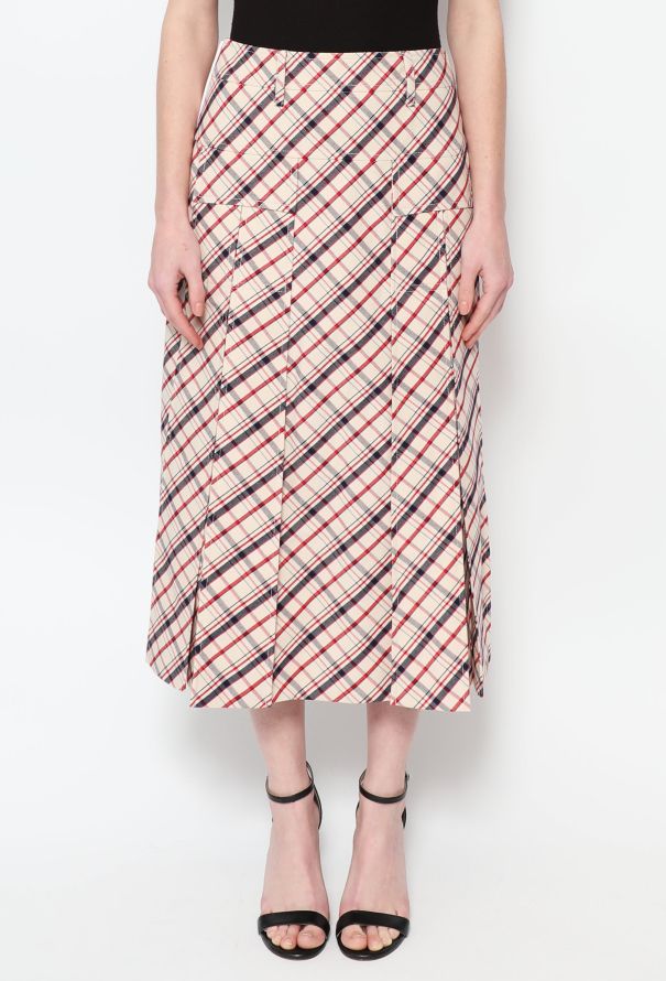 Louis Vuitton Pre-Owned Pleat Detailing A-Line Denim Skirt - Pink