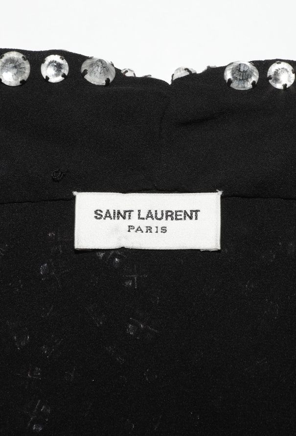 Saint Laurent Embellished Lavallière Blouse, S/S 2015 - 5
