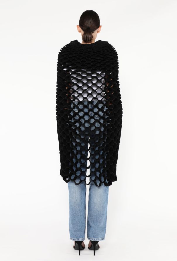 Junya Watanabe RARE 2015 Wool Honeycomb Poncho - 4 Junya Watanabe RARE 2015 Wool Honeycomb Poncho - 4